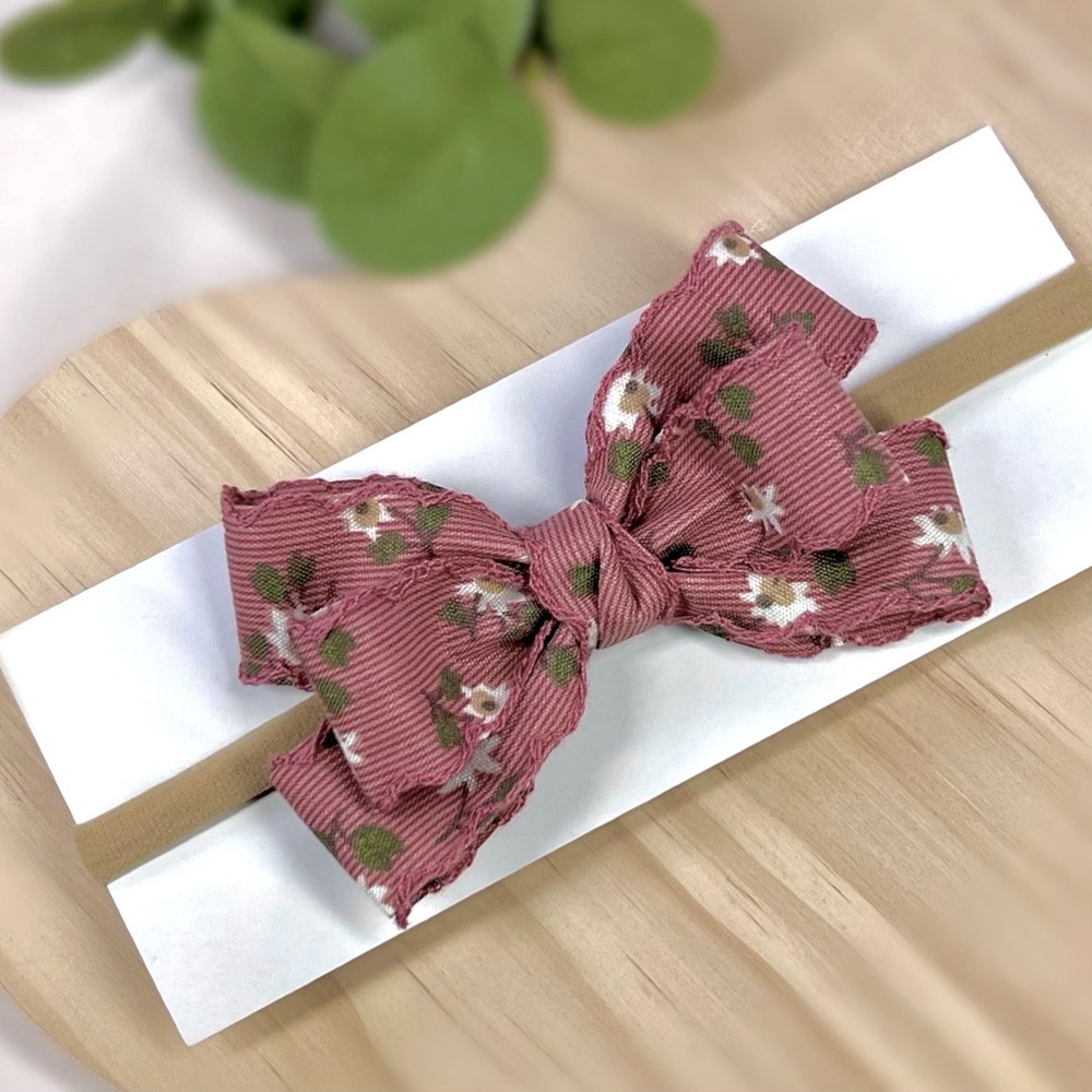 Striped Floral Bow Headband